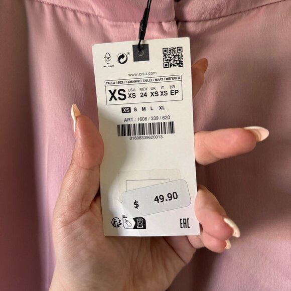 NWT ZARA PINK SATIN BUSTIER VEST & PANTS SET BLOGGER FAVE SIZE XS - Picture 10 of 13